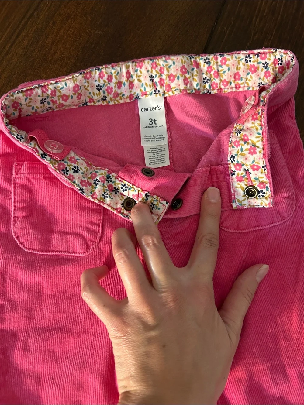Carter's Bright Pink Corduroy Flared Pants